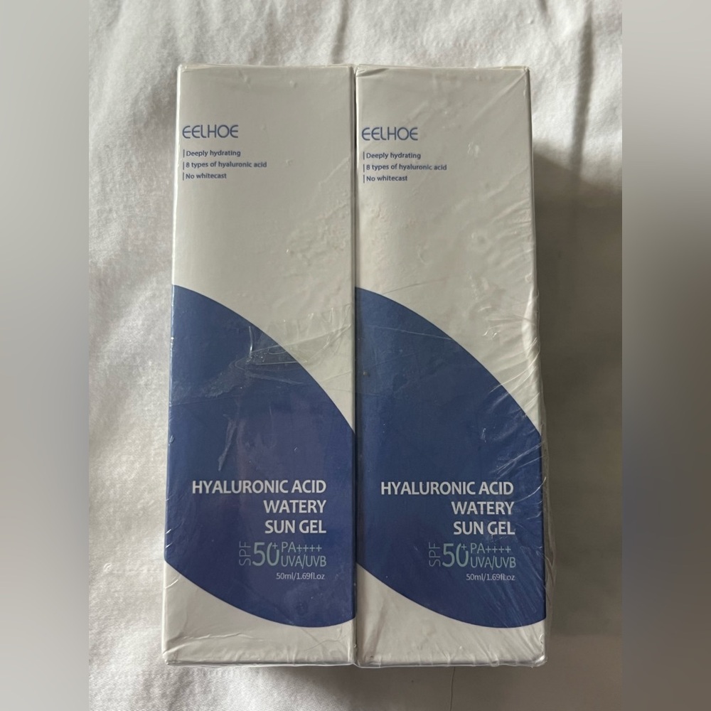 Two-Eelhoe Hyaluronic Acid Watery Sun Gel SPF 50 NEW 50ml Each